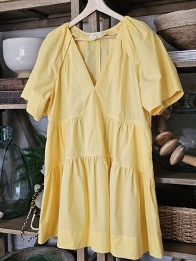 A.L.C. Camila Short Sleeve Poplin Tiered Mini Dress Sz 14 NWOT